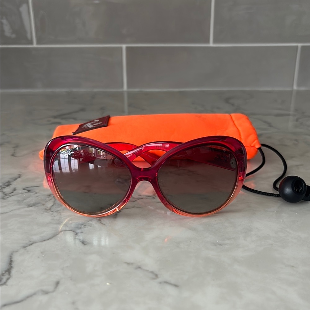 Ray-Ban Red Sunglasses with Orange Case